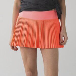 Lululemon Pleat To Street Skirt II Grapefruit Skort Liner Short Tennis Coral 8